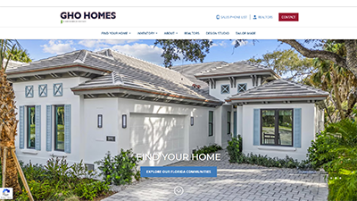 GHO Homes Website design by Blue Tangerine