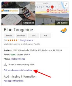 BlueTangerine_KP_editbusinessinformaiton_result_FL_Melbourne_2020_West_Eau_Gallie_Boulevard_Ste_105
