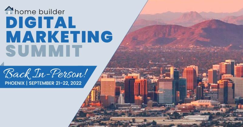 graphic with city of phoenix az and home builder digital marketing summit logo