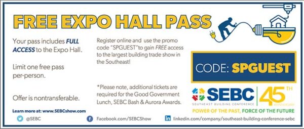 Code SPGUEST for a free Expo Hall Pass to SEBC