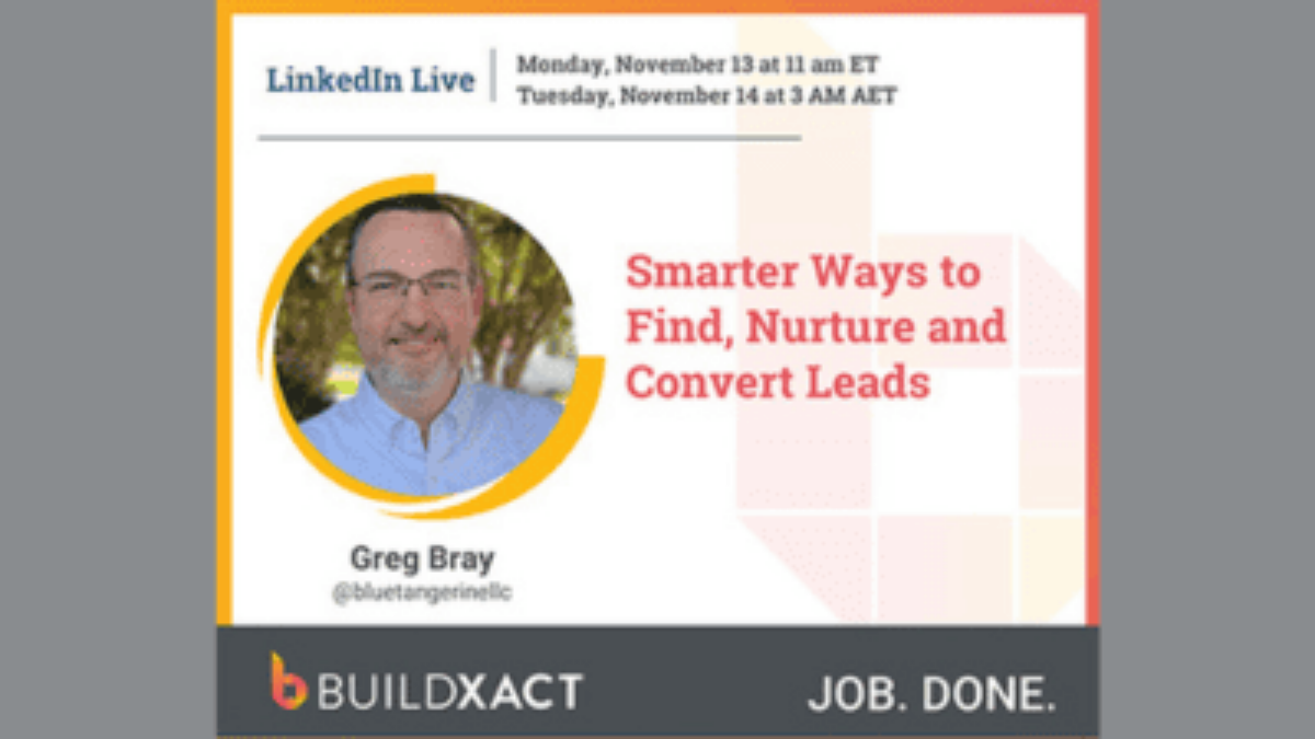 Greg Bray guest on Buildxact LinkedIn Live event