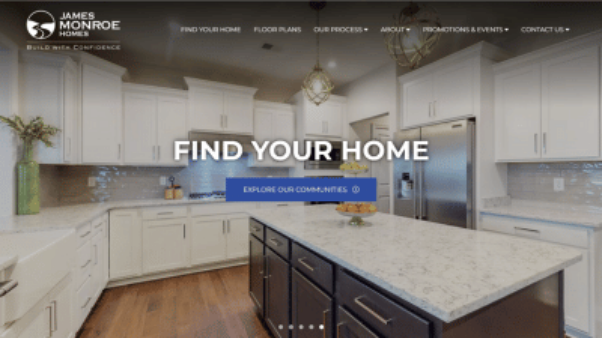 James Monroe Homes website by Blue Tangerine