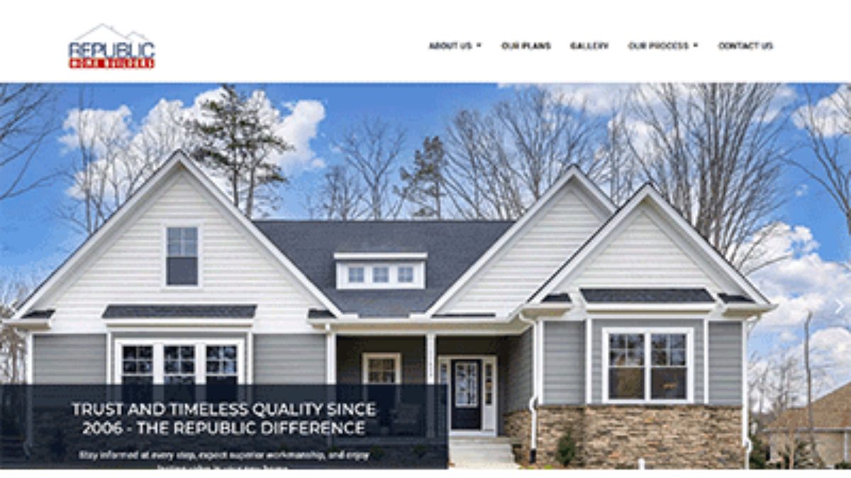 Republic Home Builders website by Blue Tangerine