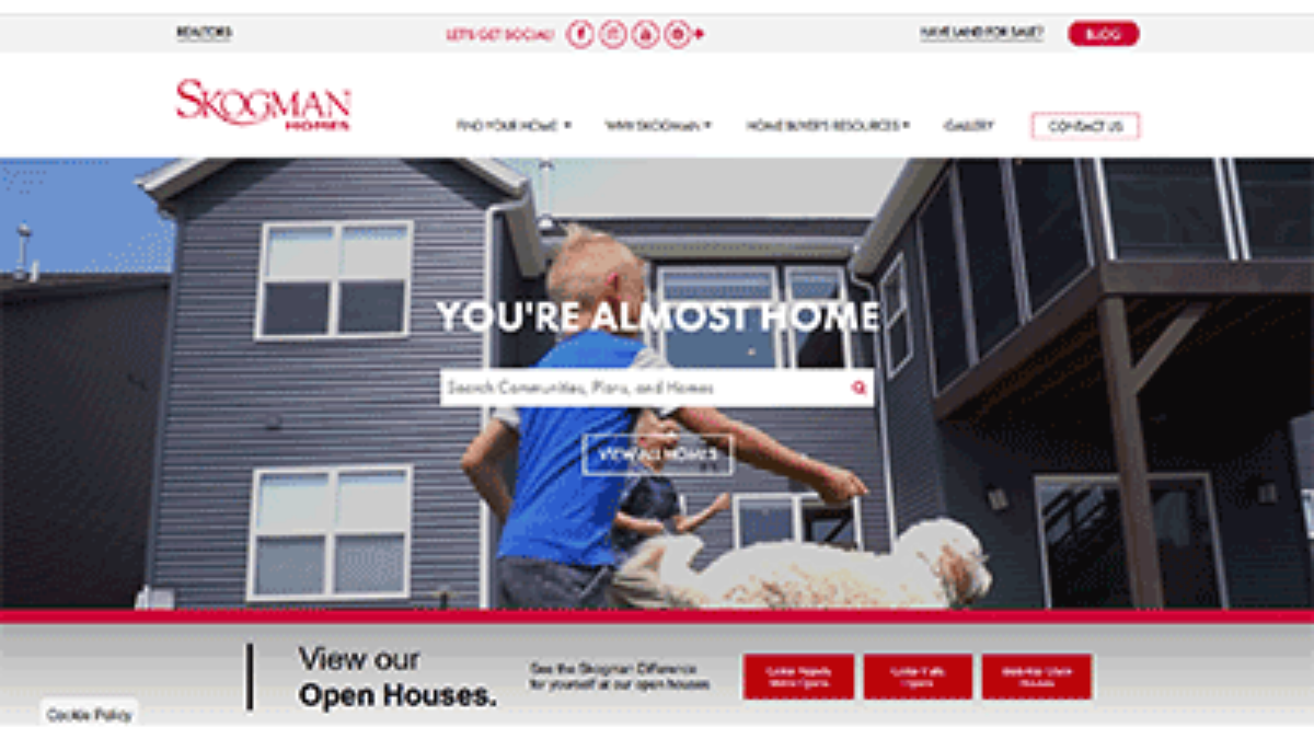 Skogman Homes website by Blue Tangerine