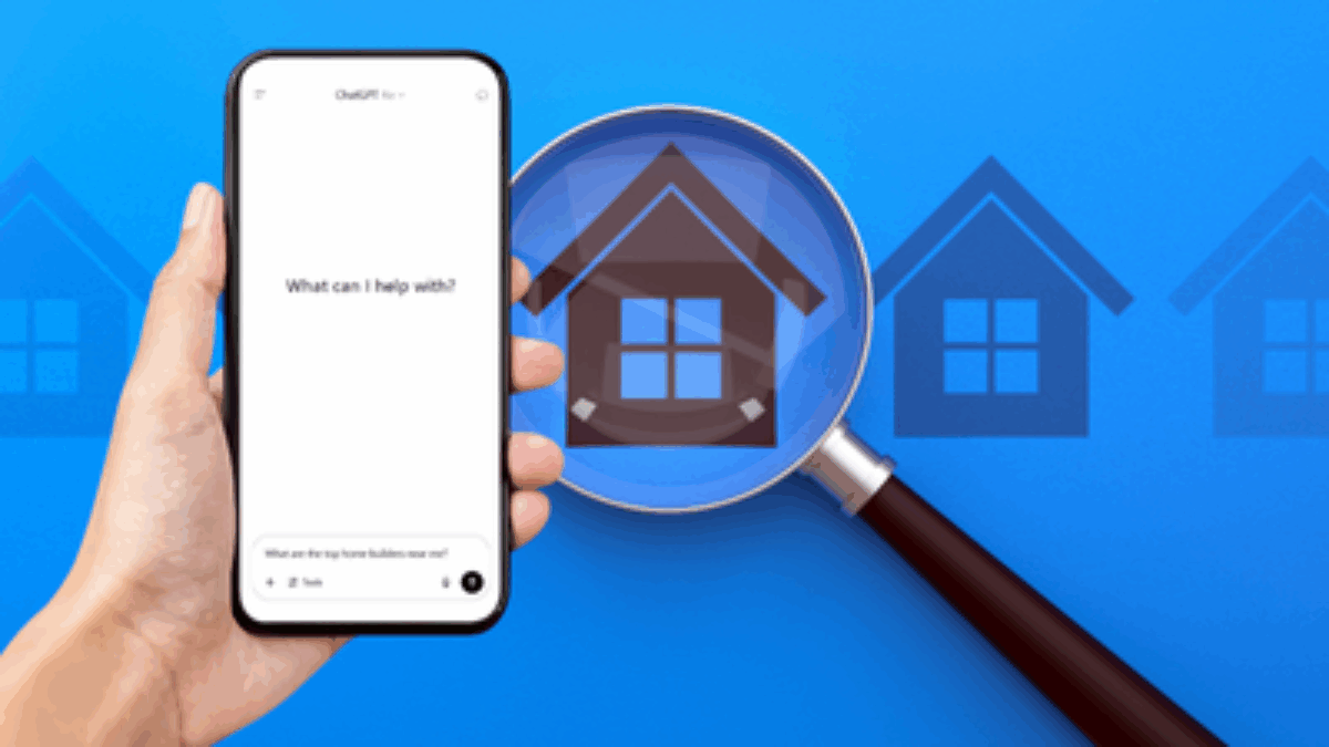 Phone with ChatGPT prompt for best home builders near me